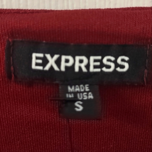 NWT Express Mesh Burgundy Crew Neck Long Sleeve Midi Dress Size S - Picture 6 of 11